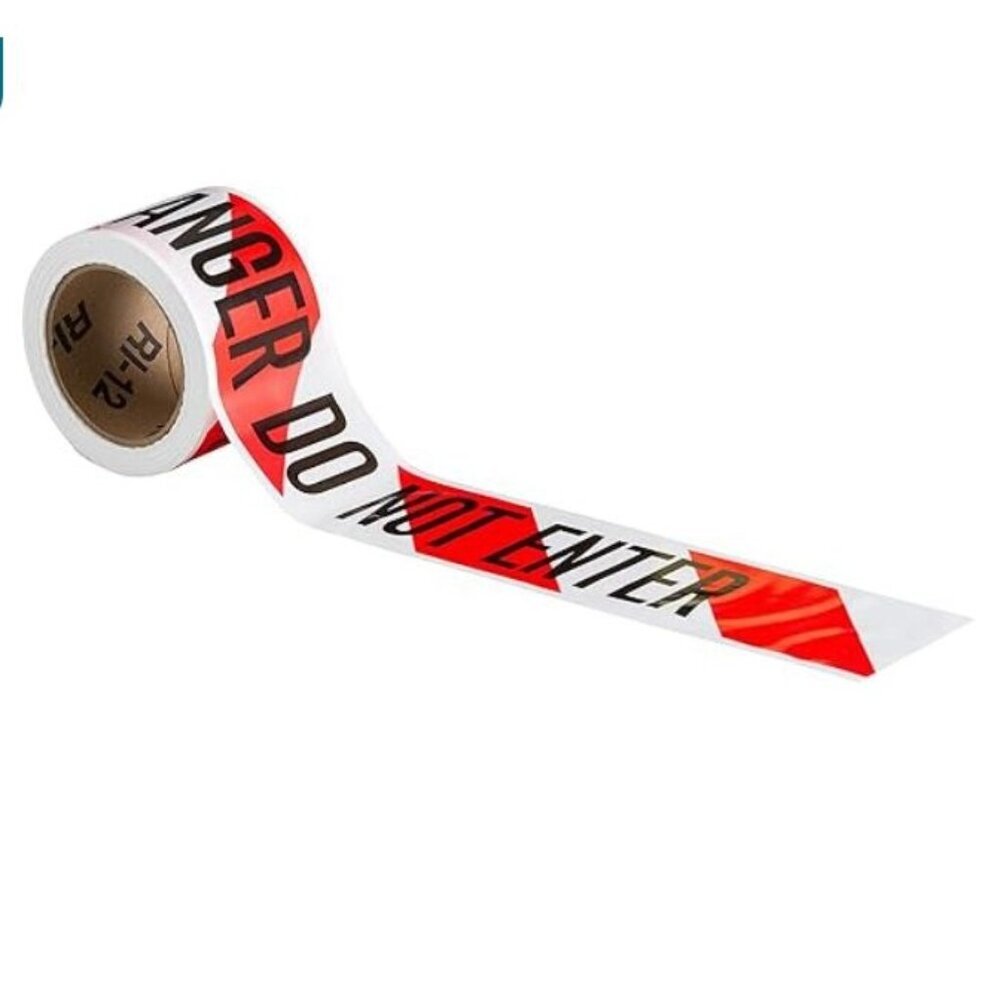 Brady 102821, 3" X 200', 3 Mil, Red/Blk Ltrs, Legend "Danger Do Not Enter"